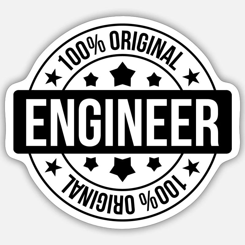 Engineer - Sticker Größe S (10 x 10 cm) - Mattweiß