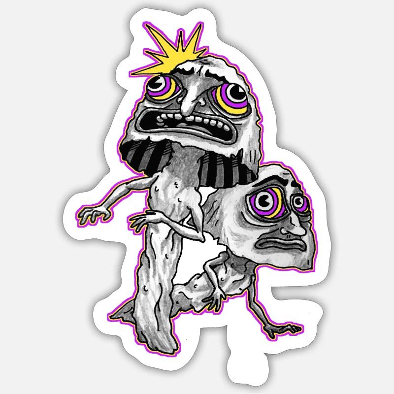 Psychédélique Psychedelic Magic Mushroom Goa Sticker taille S (10 x 10 cm)