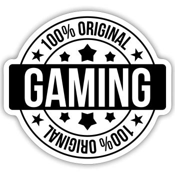 Gamer / Gaming - Sticker taille S (10 x 10 cm) - blanc mat - Devant