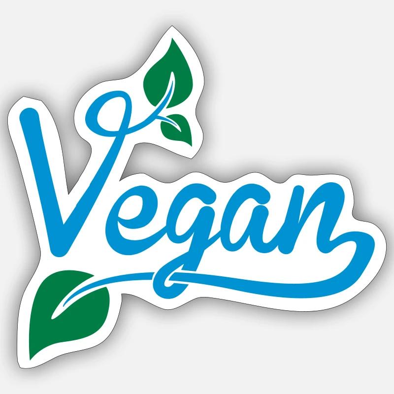 Vegan - Sticker taille S (10 x 10 cm) - blanc mat