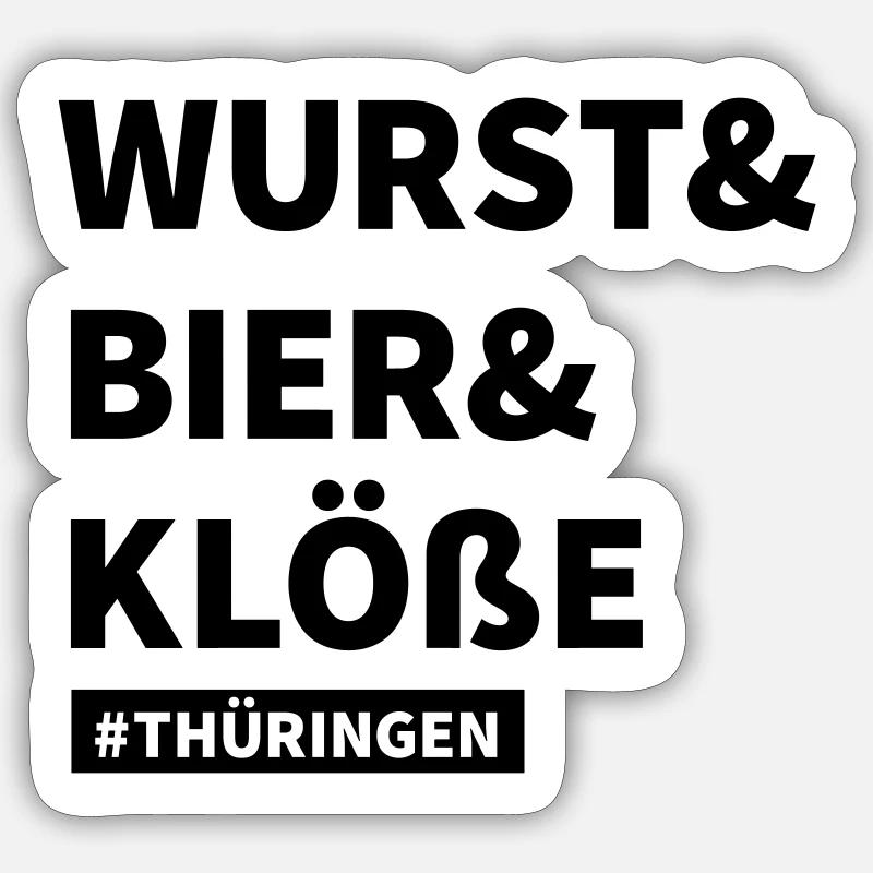 Hashtag Thüringen - Sticker Größe S (10 x 10 cm) - Mattweiß