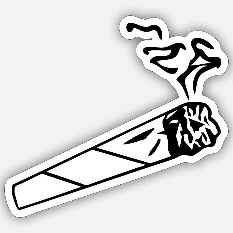Joint - Zigarette - Sticker Größe S (10 x 10 cm) - Mattweiß