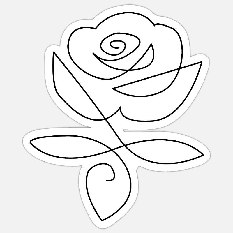 Rose - Sticker taille S (10 x 10 cm) - blanc mat