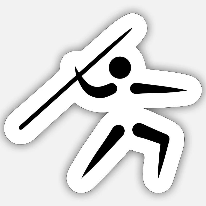 Lancement du javelot Sticker taille S (10 x 10 cm)