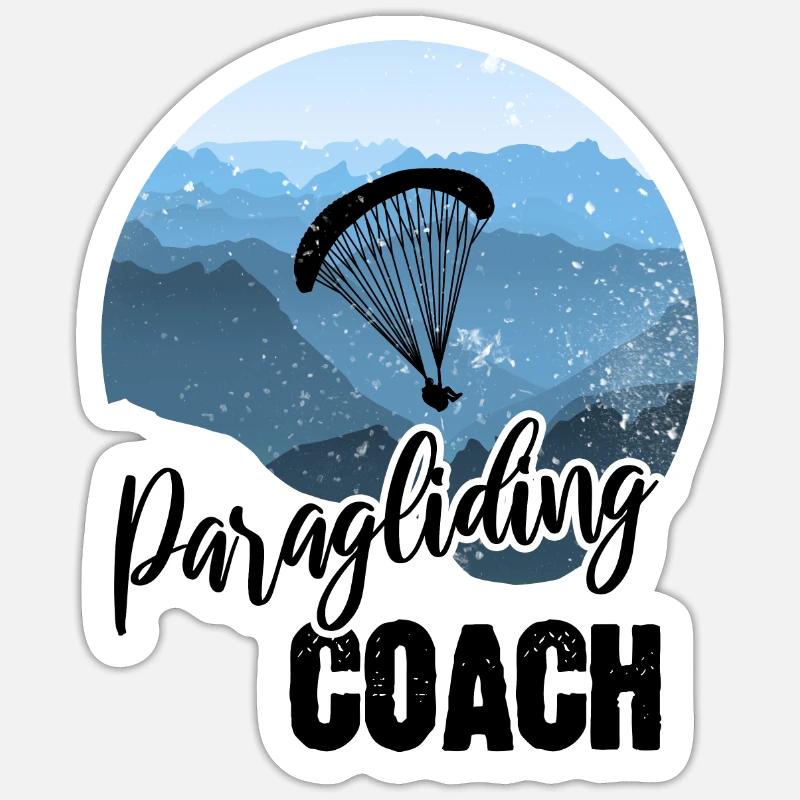 Paragliding coach - Sticker Größe S (10 x 10 cm) - Mattweiß