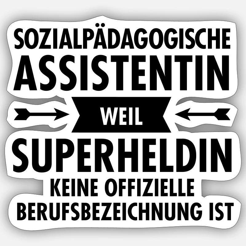 Sozialpädagogische Assistentin - Superheldin Sticker Größe S (10 x 10 cm)