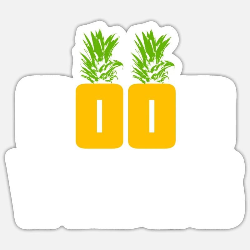 Ananas - Sticker Größe S (10 x 10 cm) - Mattweiß