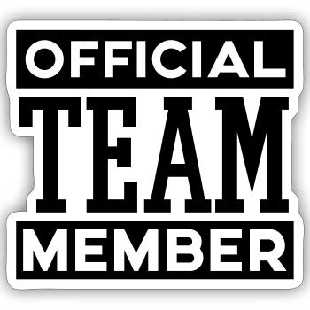 OFFICIAL TEAM MEMBER - Sticker Größe S (10 x 10 cm) - Mattweiß - Vorne