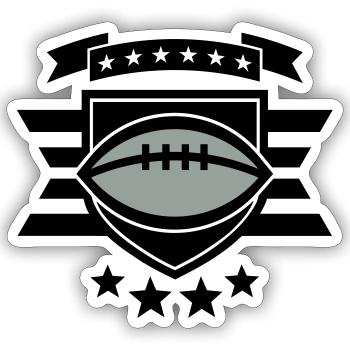 Football Abzeichen 01 - Sticker Größe S (10 x 10 cm) - Mattweiß - Vorne