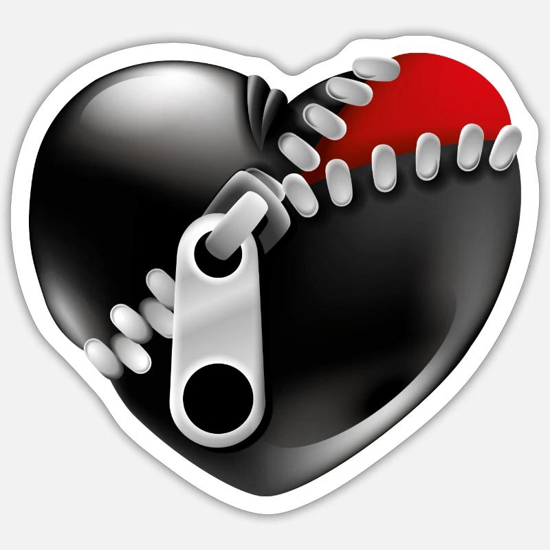 Smiley Heart - Sticker formato S (10 x 10 cm) - bianco opaco