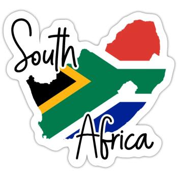 Afrique du Sud - Sticker taille S (10 x 10 cm) - blanc mat - Devant