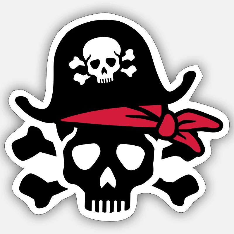 Pirate - Sticker size S (10 x 10 cm) - white matte