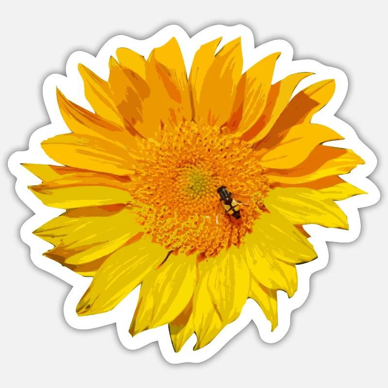tournesol - Sticker taille S (10 x 10 cm) - blanc mat