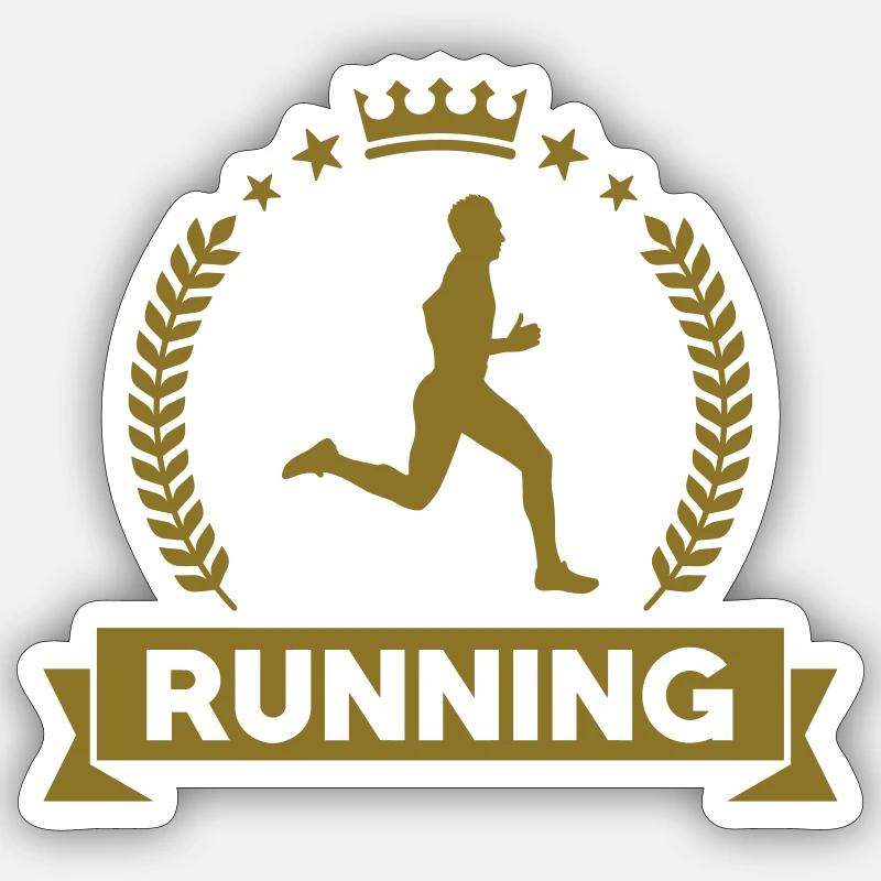 Course à Pied / Running / Jogging / Coureur - Sticker taille S (10 x 10 cm) - blanc mat