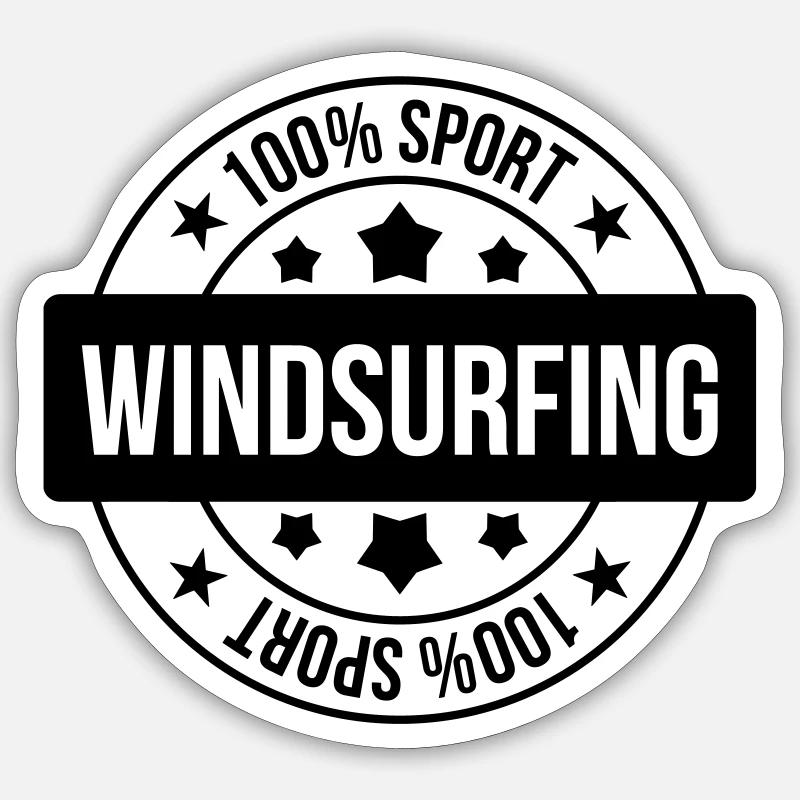 Windsurfen / Windsurfer / Windsurf / Windsurfing - Sticker Größe S (10 x 10 cm) - Mattweiß