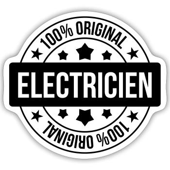 Elektriker / Elektrizität / Arbeit / Job - Sticker Größe S (10 x 10 cm) - Mattweiß - Vorne