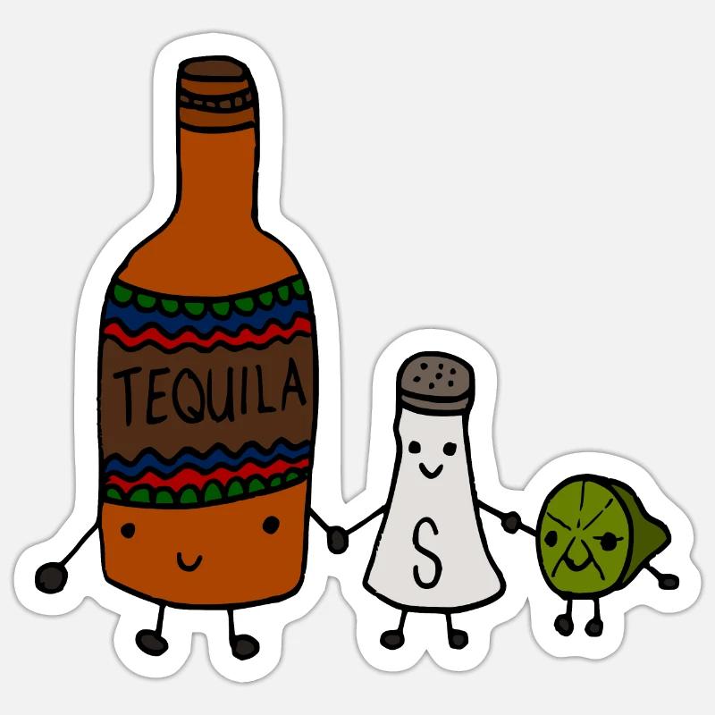 Tequila salt lime Sticker size S (10 x 10 cm)