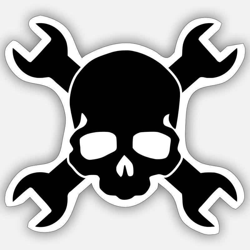 Skull Wrench Mechanic Tool Sticker size S (10 x 10 cm)