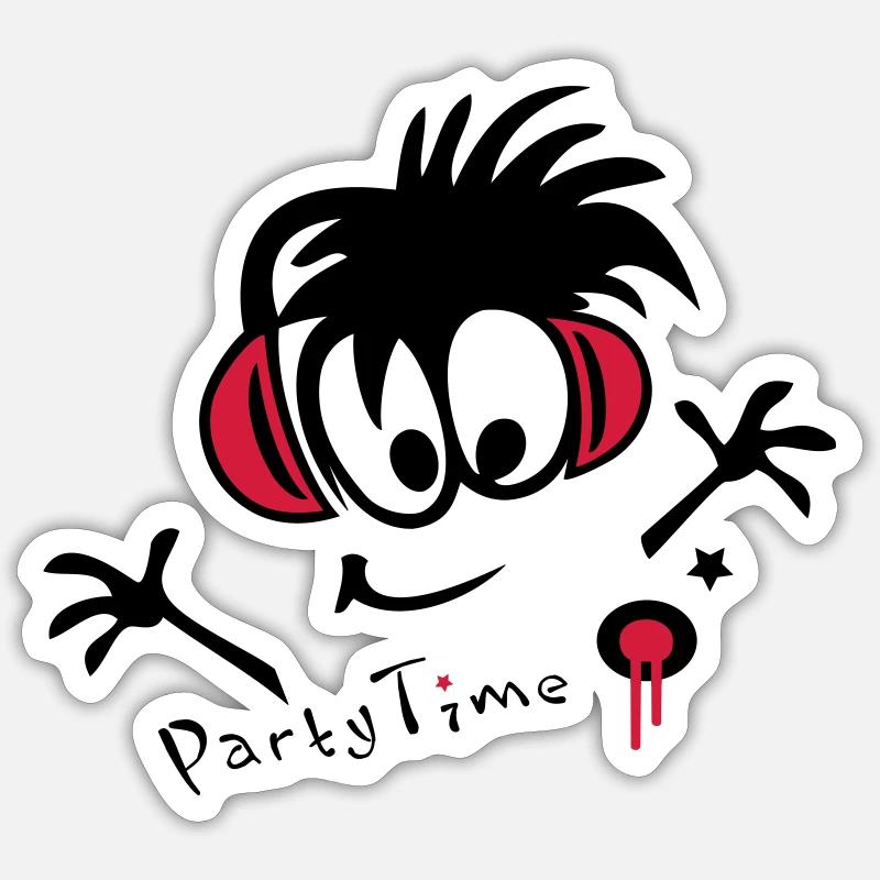 DJ, Disco, Party - Sticker Größe S (10 x 10 cm) - Mattweiß