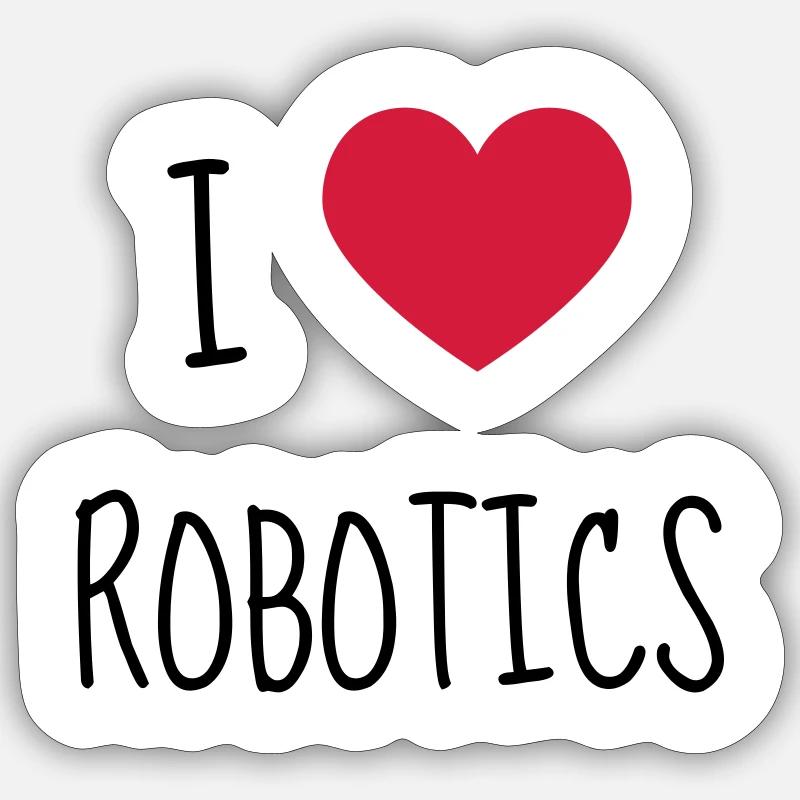 robotique / robot / roboticien / technologie - Sticker taille S (10 x 10 cm) - blanc mat
