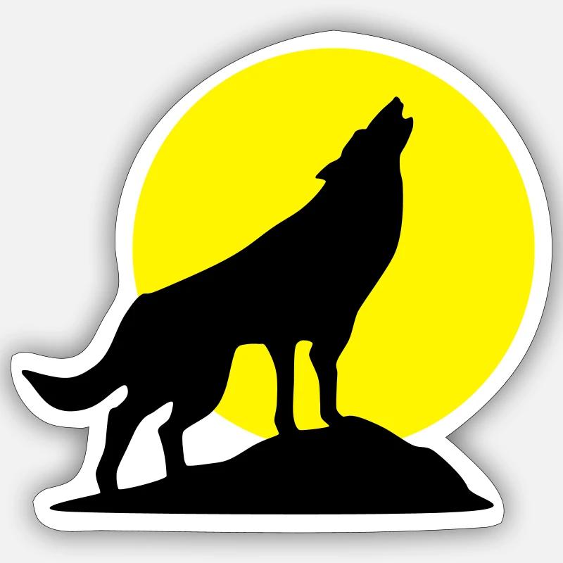 Wolf and full moon (super cheap!) Sticker size S (10 x 10 cm)