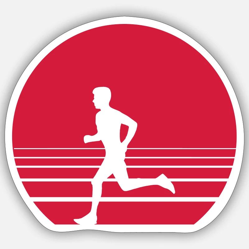 Runner Sundown - Sticker size S (10 x 10 cm) - white matte