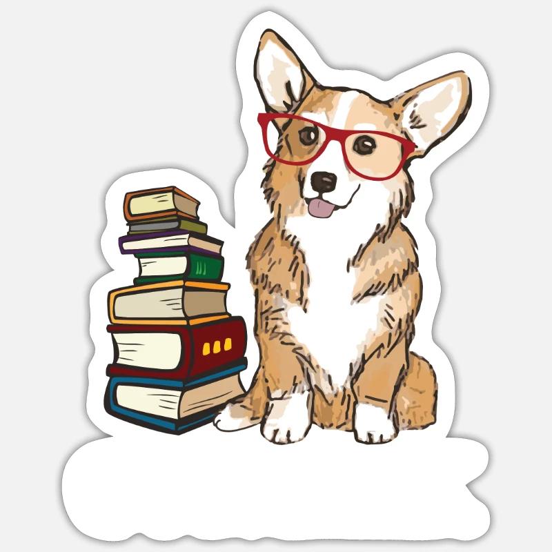 Corgi - Sticker størrelse S (10 x 10 cm) - mat hvid