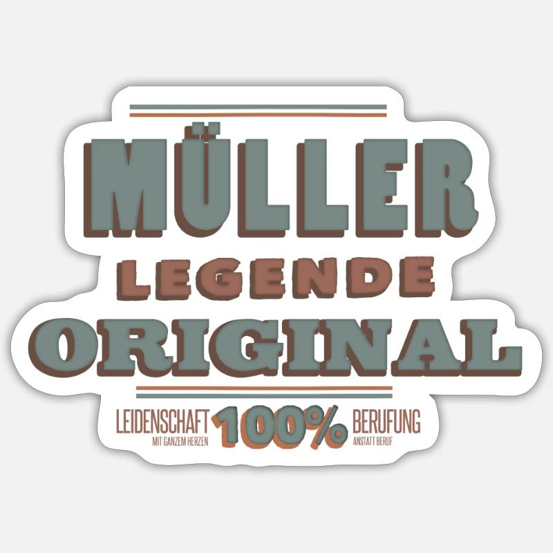 Müller - Sticker Größe S (10 x 10 cm) - Mattweiß