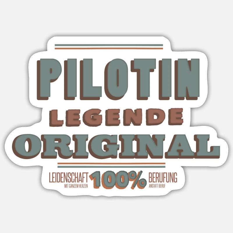 Pilotin - Sticker Größe S (10 x 10 cm) - Mattweiß