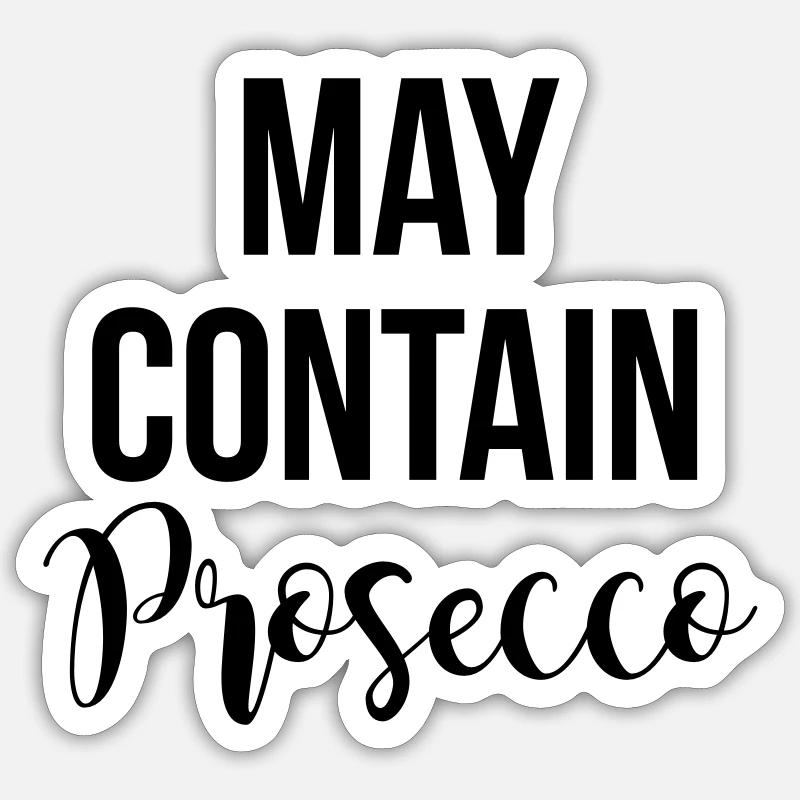 Prosecco - Sticker Größe S (10 x 10 cm) - Mattweiß