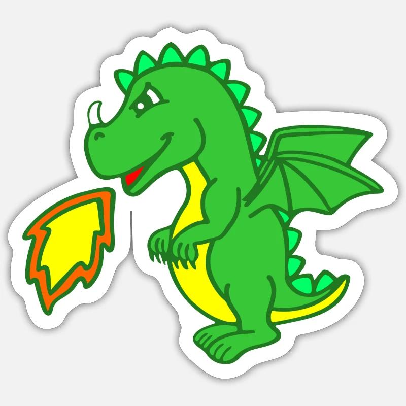Dragon - Sticker taille S (10 x 10 cm) - blanc mat