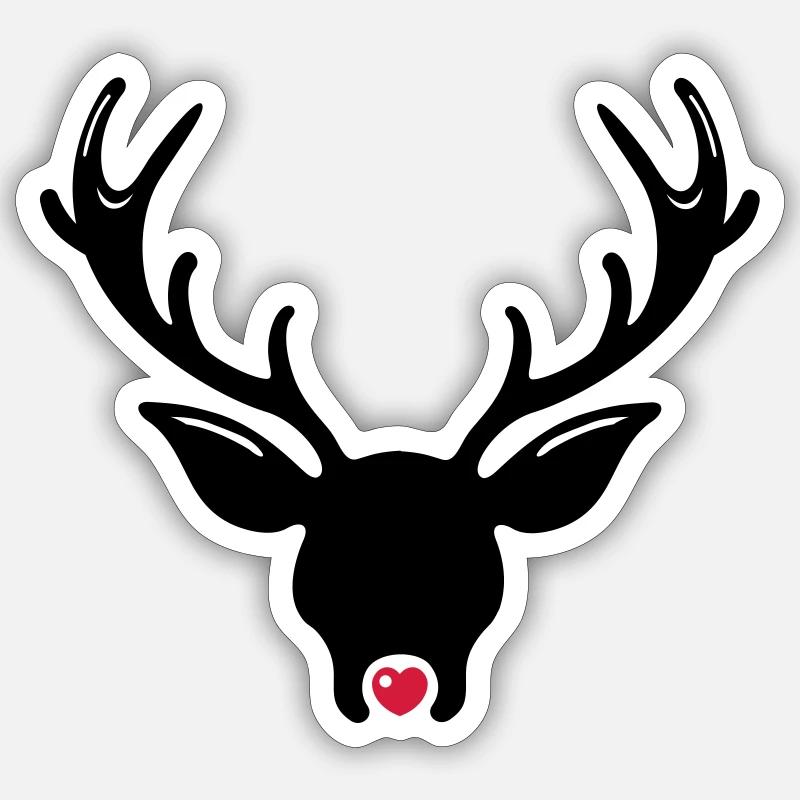 Rentier - Sticker Größe S (10 x 10 cm) - Mattweiß