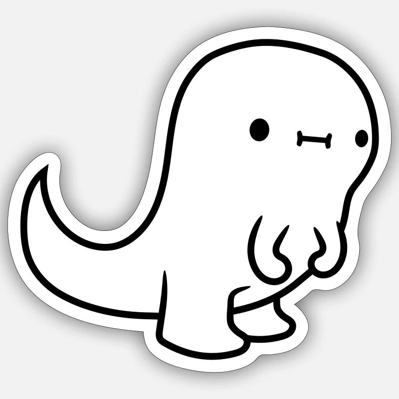 Petit T Rex - Sticker taille S (10 x 10 cm) - blanc mat