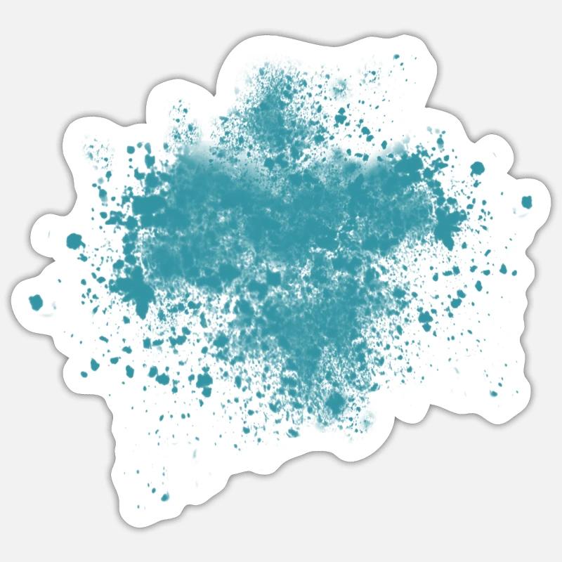 Éclaboussures de couleur en bleu Sticker taille S (10 x 10 cm)