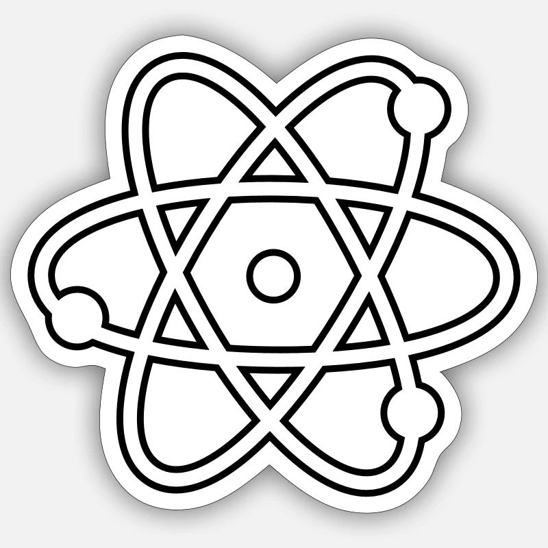 atom - Sticker Größe S (10 x 10 cm) - Mattweiß