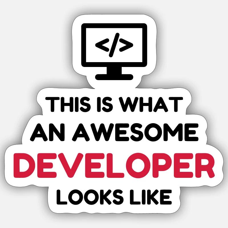 Entwickler / Informatiker / Programmierer / - Sticker Größe S (10 x 10 cm) - Mattweiß