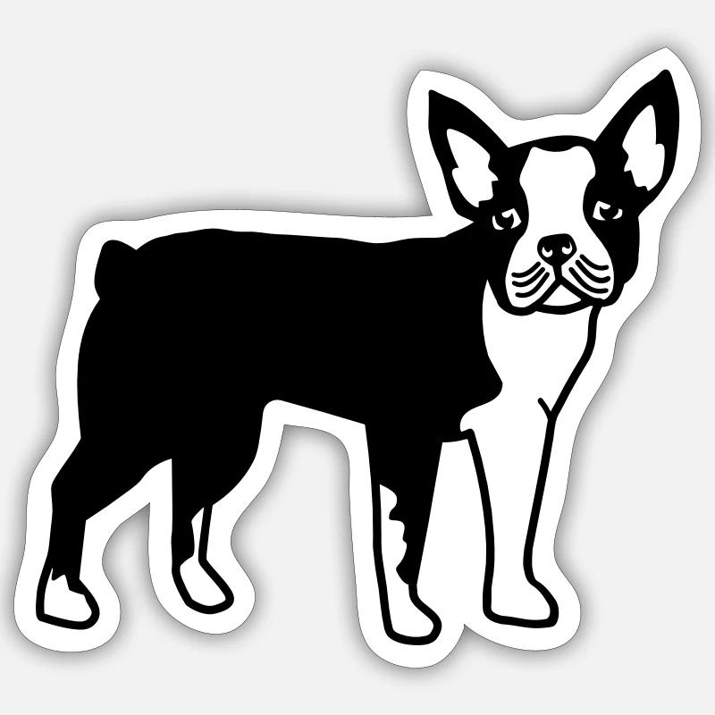 Boston Terrier Sticker taille S (10 x 10 cm)