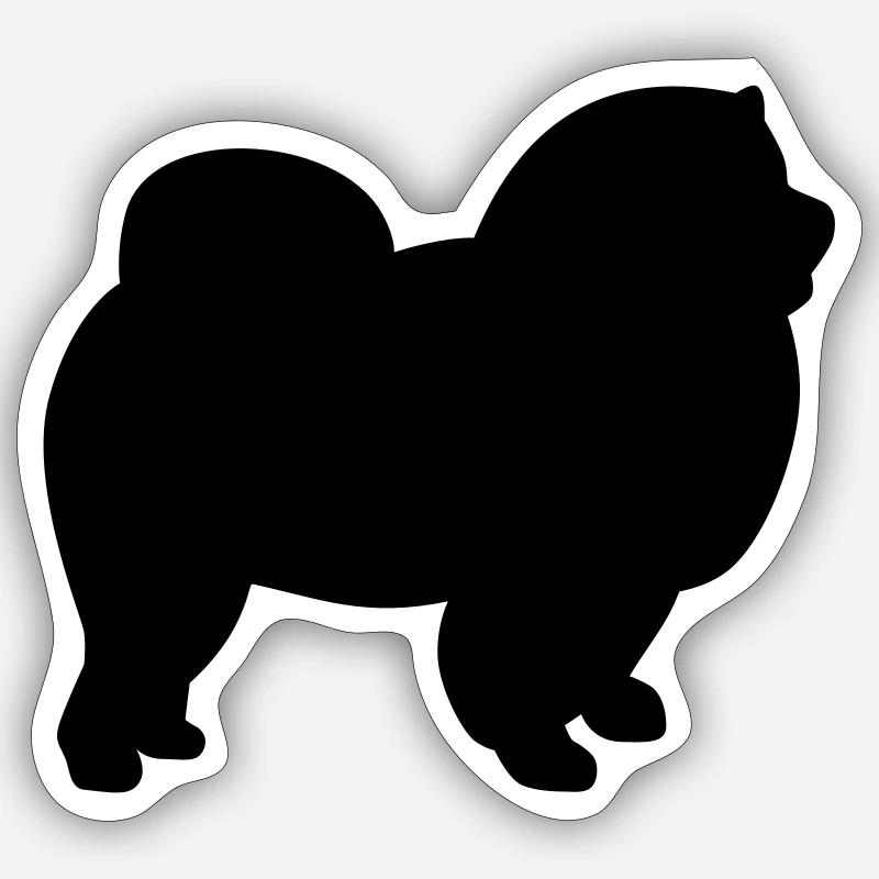 Chow-Chow - Naklejka rozmiar S (10 x 10 cm) - biały matowy