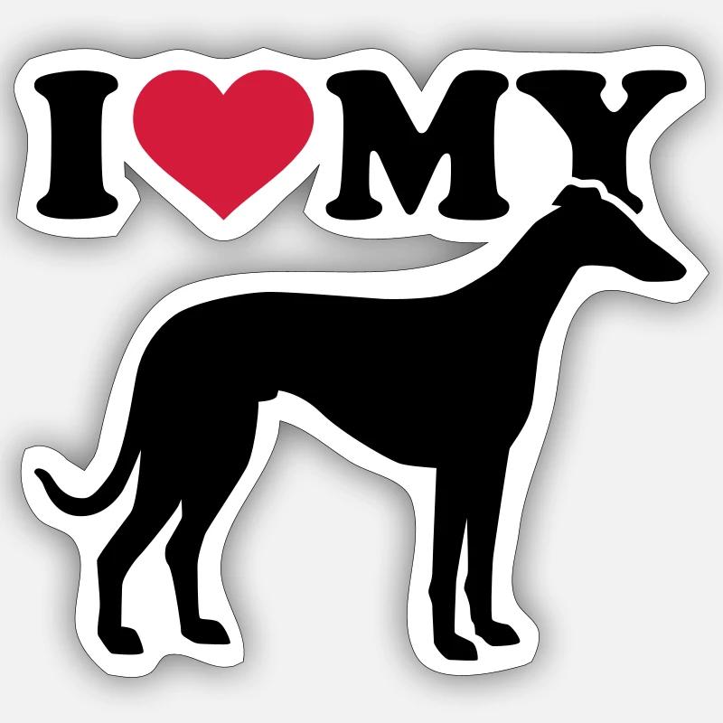 Whippet - Sticker size S (10 x 10 cm) - white matte