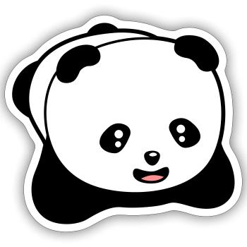 Laughing kawaii panda - Sticker size S (10 x 10 cm) - white matte - Front