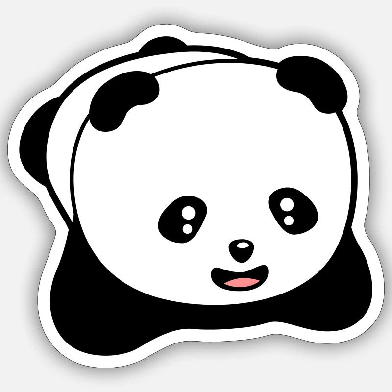 Laughing kawaii panda - Sticker size S (10 x 10 cm) - white matte