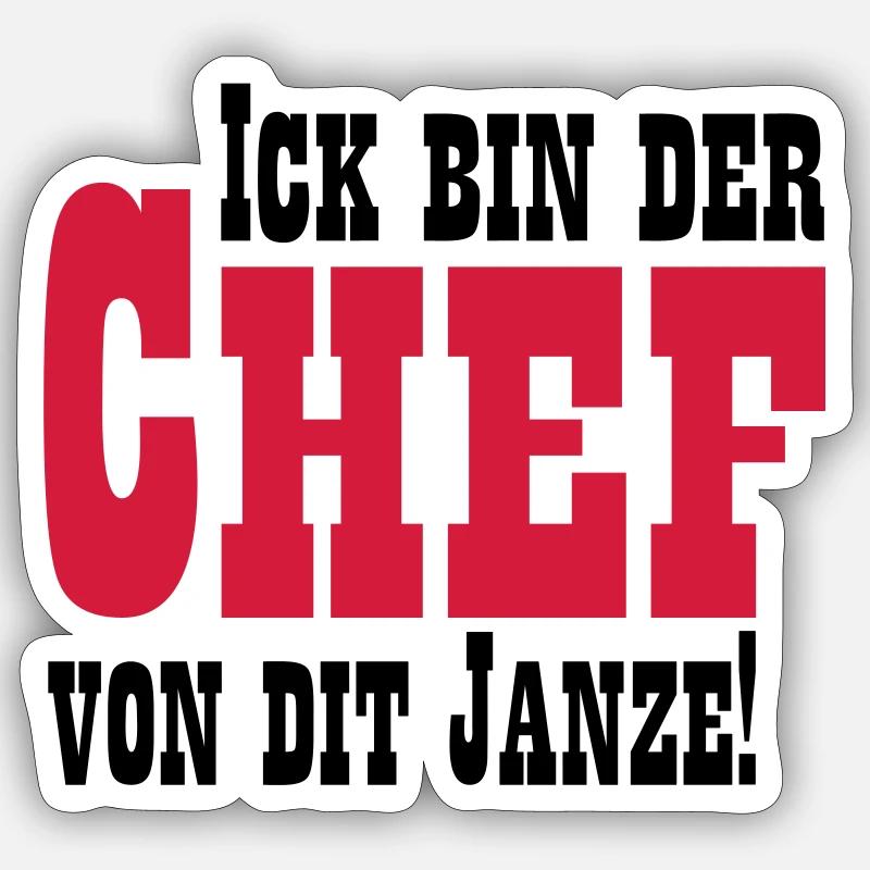 Chef von dit janze Sticker Größe S (10 x 10 cm)
