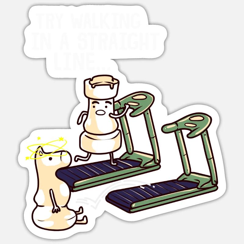 Straight Line Échecs Tour Springer Threadmill - Sticker taille S (10 x 10 cm) - blanc mat