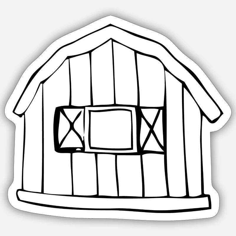 scheune - Sticker Größe S (10 x 10 cm) - Mattweiß