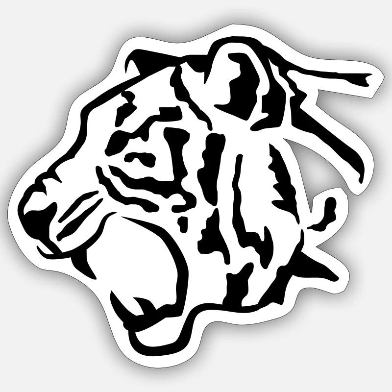 tigre - Sticker taille S (10 x 10 cm) - blanc mat