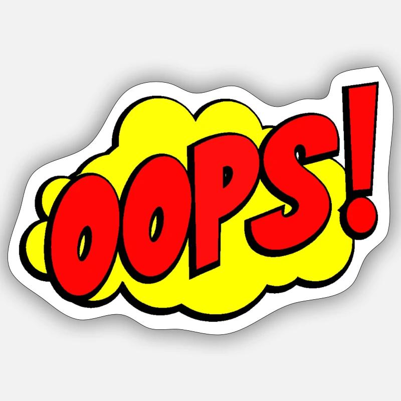 Cartoon Oops Comic Design - Sticker Größe S (10 x 10 cm) - Mattweiß