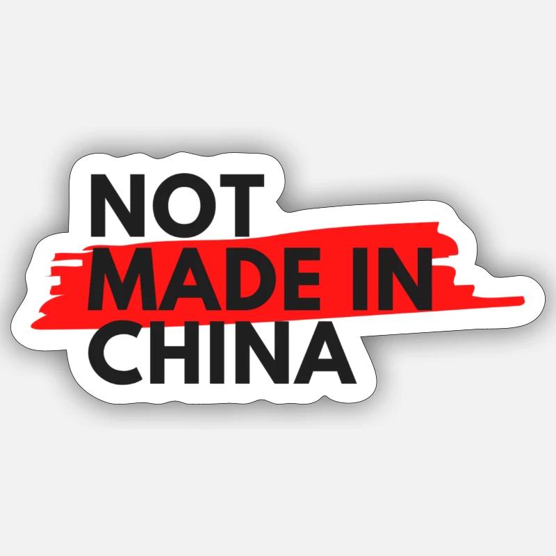 Non fabriqué en Chine - Sticker taille S (10 x 10 cm) - blanc mat