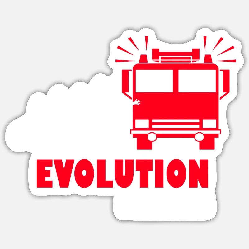 Feuerwehr Fireman Evolution - Sticker Größe S (10 x 10 cm) - Mattweiß