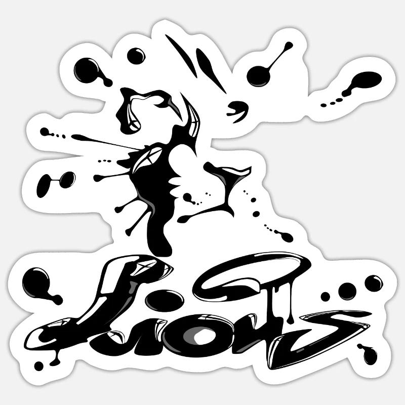 LION - Sticker Größe S (10 x 10 cm) - Mattweiß