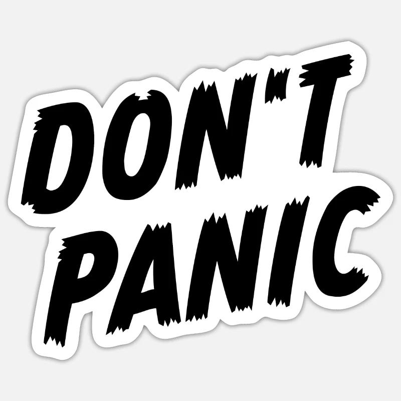 Don’t Panic - Sticker taille S (10 x 10 cm) - blanc mat